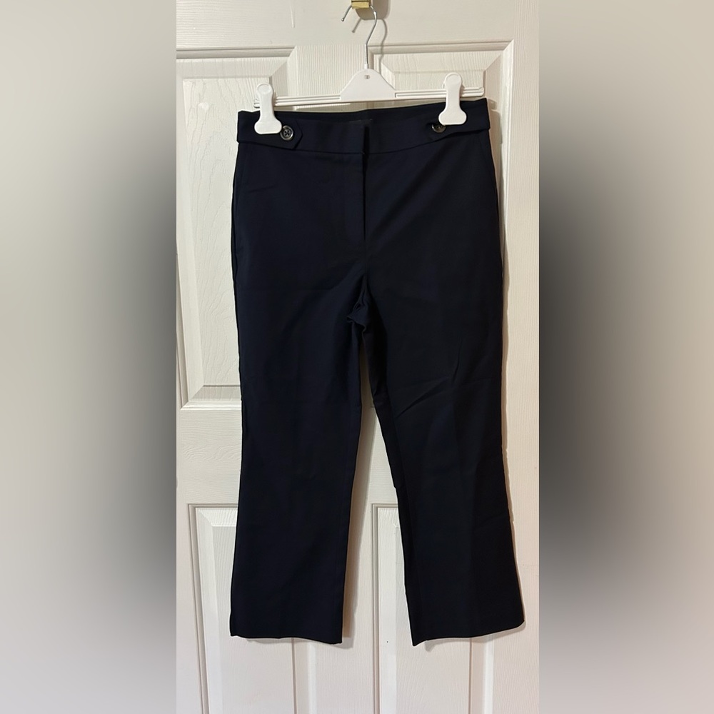 Ann Taylor Navy Trousers Sz 8 NWOT Zip  Closure Stretchy Business, Office Wear